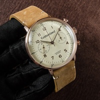 Jam Tangan Kronograf Mekanik Gaya Bauhaus Jerman Bahan Baja Tahan Karat Vintage Sederhana