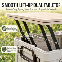 Boîte de rangement pliable en plastique pour cuisine de camping en plein air avec table