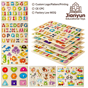 75 Puzzles en bois personnalisés avec lettres, chiffres et animaux, jouets éducatifs <span class=keywords><strong>Montessori</strong></span> pour les tout-petits et les enfants - Product Image 1