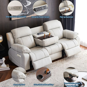 热卖Pu皮革客厅电动躺椅沙发厂家3座功能家具电动躺椅沙发套装 - Product Image 3