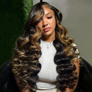 Perruques de cheveux humains à texture rebondissante et bouclée blonde élégante 13*6 perruques avant en dentelle pour femmes noires perruques de luxe exclusives - Product Image 5
