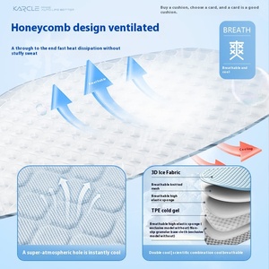 Coussin de siège de voiture d'été respirant et rafraîchissant Coussin de siège de bureau en soie de glace Manchon intérieur ventilé en silicone - Product Image 5