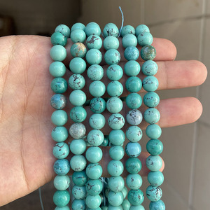<span class=keywords><strong>Perles</strong></span> de Pierres Précieuses <span class=keywords><strong>en</strong></span> <span class=keywords><strong>Turquoise</strong></span> <span class=keywords><strong>Véritable</strong></span> Naturelle du Hubei de Haute Qualité, 6 mm pour la Fabrication de Bijoux DIY, 38 cm - Product Image 5