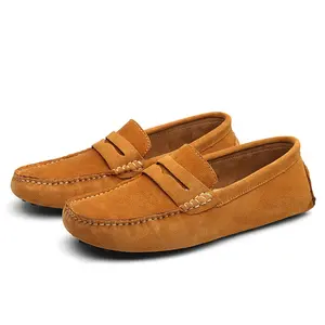 Männer Casual Schuhe Klassische Original Wildleder Leder Penny Loafers Slip Auf Wohnungen Männlichen Mokassins Casual Schuhe