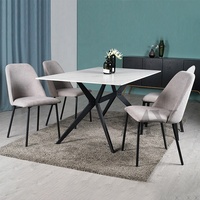 Meubles de maison de haute qualité, ensemble de Table à manger de luxe nordique, en céramique, Table à manger classique, base en métal