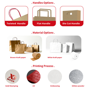 Sac en papier kraft personnalisé en carton blanc avec impression laminée pour expositions, artisanat ou cadeaux - Product Image 2