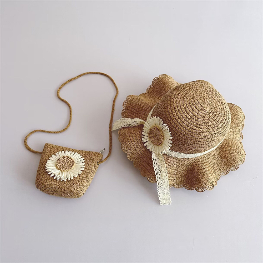 Natural Popular Straw Hats Designer Straw With Logo Hat Paper Straw Summer Children's Hat Women