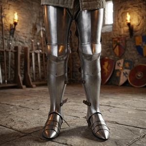 Armadura Medieval de Hierro Pulido para Piernas, Rodilleras de Caballero, Disfraz Histórico Personalizado para Cosplay - Product Image 3