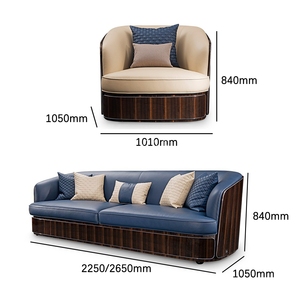 Sofá italiano real moderno de alta gama, sala de estar, sofá Seccional de cuero - Product Image 5