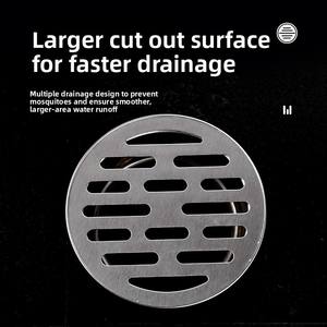 Siphon de sol en acier inoxydable au design moderne pour salle de bain, é<span class=keywords><strong>gout</strong></span>, cuisine, toilettes – Grand débit, forme carrée, qualité professionnelle - Product Image 3