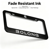 Service OEM ODM BOLONG, cadre de plaque d'immatriculation en plastique ABS standard américain, logo personnalisé, support de plaque d'immatriculation étanche, pièce extérieure de voiture