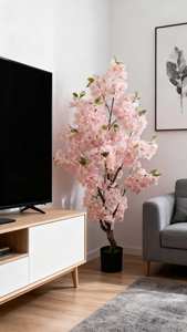 Arbre à souhaits en bonsaï de fleurs de cerisier artificielles, décoration intérieure, plante à fleurs pour <span class=keywords><strong>le</strong></span> sol, pour <span class=keywords><strong>le</strong></span> salon, paysage - Product Image 4