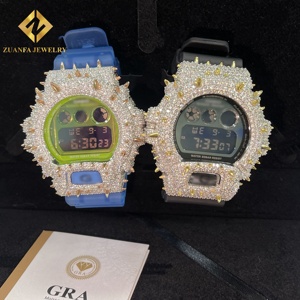 Montres VVS Moissanite+Diamond Bust Down DW6900 pour hommes avec boîtier à lunette, épines, bijoux de luxe, bracelet en argent 925, boucle à fermoir - Product Image 3
