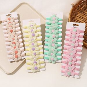 2025 nuovo commercio all'ingrosso scrunchies cravatta per capelli di colore dolce fiore legami per i capelli per i bambini del bambino blu rosa fiocco set cravatte per capelli - Product Image 2