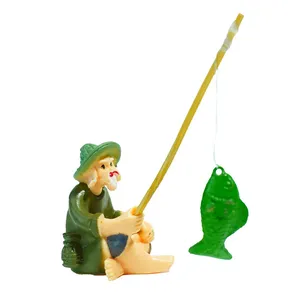 Fournisseur Direct Usine : Sculptures et Ornements Écologiques en Plastique pour Aquariums et Jardins d'Intérieur (Petits Pêcheurs) - Product Image 2