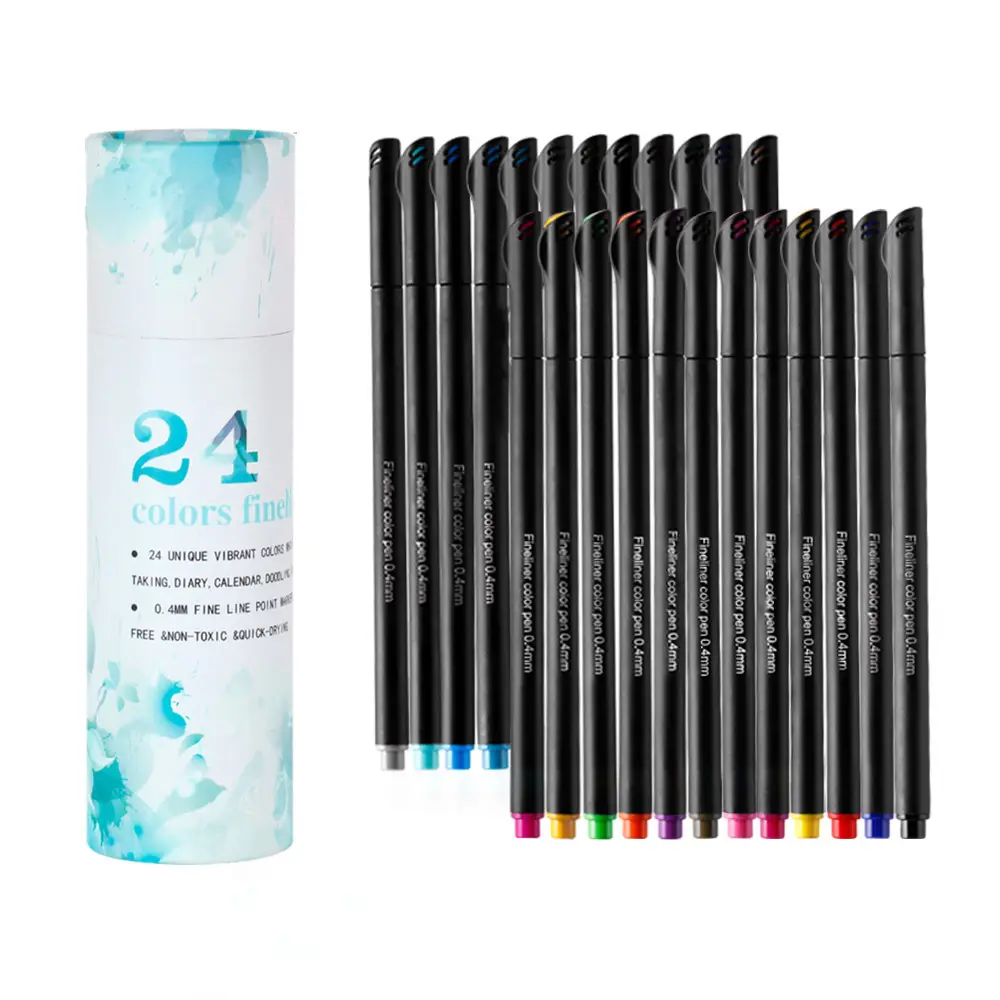 Новинка, 24 цвета, тонкий цветной карандаш на водной основе, 0,4 мм, тонкие вкладыши для обучения цветовым номерам