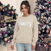Pull-over en laine/viscose pour femme Verdant Strokes, style preppy, à double boutonnage, manches lanternes, boutons sur le devant, pour Noël