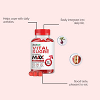 Klaar voor verzending Docteat Men's Care Gummies VITAL SUGRE MAX voor Energie & Metabolisme met ACV Rode Biet Vitamine B12 Foliumzuur 60 stuks
