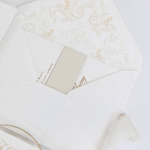 Invitación de Boda, Año Nuevo o Cumpleaños, Hecha a Mano, de Lujo, con Textura de Lámina Dorada, Ecológica, Elegante, con Impresión Tipográfica - Product Image 3