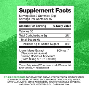 Fast Absorption <b>Lion</b>‘s <b>Mane</b> Focus Gummies Promotes Nervous System Recovery & Immunity Support with Dietary <b>Supplement</b> - Product Image 6