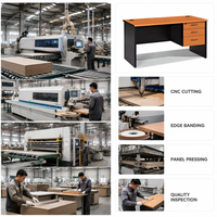 Meubles de bureau en bois, bureau avec tiroirs, moderne, avec rangement et gestion des câbles, pour enseignant dans une école, fournitures pour projets scolaires