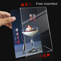 Support de présentation en acrylique transparent personnalisé A4 A5 A6 8,5 x 11 en forme de L, support de menu de table, assemblage facile pour la maison, le bureau, la vente au détail, l'exposition