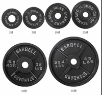 Plaques de poids en fonte massives Dinuo, disques de poids doublement marqués KG LB pour haltères et musculation