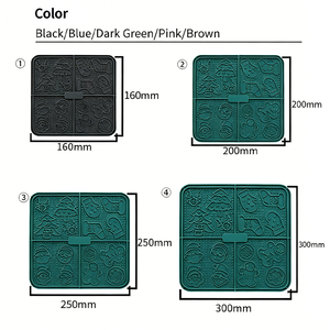 Tapis de léchage en silicone pour chien de Noël, gamelle anti-anxiété pour animaux de compagnie, tapis de léchage puzzle pour soulager l'anxiété, carré, petit, moyen, grand, XL - Product Image 4