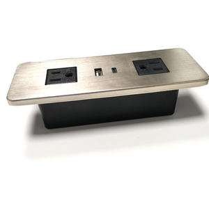 Prises et fiches personnalisables avec logo standard US, or et argent, 2 prises CA, ports USB-A et Type-C, 10A, multiprise ABS pour <span class=keywords><strong>cuisine</strong></span>/maison/bureau - Product Image 2