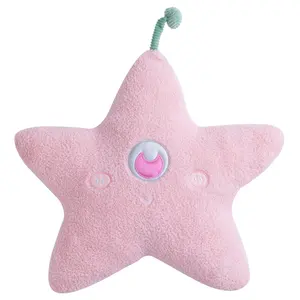 新款批发单眼五角星巨大枕头可爱绿色紫色粉色黄色星星长腿怪物毛绒公仔儿童