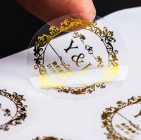 Autocollants en plastique vinyle transparent personnalisés auto-adhésif joint imprimé transparent pour estampage des étiquettes d'emballage en métal