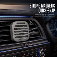 Diffuseur d'arômes pour voiture à fixation sur grille d'aération, en alliage d'aluminium aviation, grille nid d'abeille, fixation magnétique rapide, compact