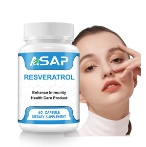 Capsules de resvératrol pur de qualité cosmétique Capsules d'extrait de raisin de resvératrol de peau de supplément OEM - Product Image 1