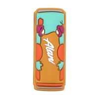 Vente en gros de breloques de paille réutilisables en silicone anti-éclaboussures, personnalisées, motif animal kawaii rose, style preppy, accessoires de bar