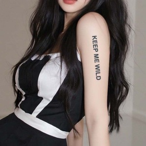 Scritta artistica inglese tatuaggio temporaneo Semi permanente tatuaggio impermeabile per 2 settimane realistico tatuaggio a base di erbe per il corpo - Product Image 3