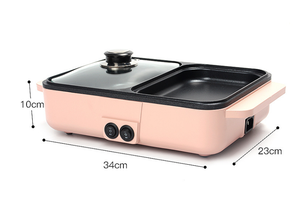 เตาปิ้งย่างอเนกประสงค์ไฟฟ้าแบบมินิสไตล์เกาหลี พร้อมหม้อชาบูในตัว ใช้สำหรับย่าง อบ ทอด ทำอาหารในครัวเรือน - Product Image 4