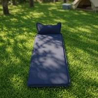 Matelas de camping auto-gonflant avec oreiller intégré, tapis de couchage 3 saisons pour la randonnée, pliable et portable, en PVC Pongee et mousse, pour l'extérieur