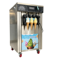 Machine à glace molle professionnelle robuste à 3 saveurs, en acier inoxydable, portable, avec bac de mélange pour les ventes à fort volume