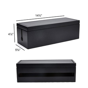 Boîte de gestion de câbles Boîte d'organisation de cordon en bois pour rallonge Power Stripe Wire Management Organizer Cover Hider pour la maison - Product Image 3