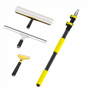 Kit de nettoyage de vitres télescopique 15 pièces avec raclette en PP et perche d'extension en aluminium de 1,2 m (2 sections), couleur personnalisable - Product Image 1