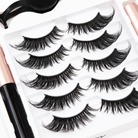 Kit de cils magnétiques épais effet œil de chat, faits à la main, professionnels, haute qualité, plusieurs paires, avec eye-liner magnétique invisible réutilisable