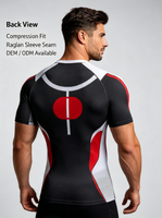 T-shirt de sport pour homme à manches courtes, imprimé par transfert thermique, coupe classique, respirant, anti-rétrécissement, en polyester MilkSilk, séchage rapide, pour la gym et l'entraînement