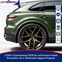 Prix d'usine en gros, 2 pièces, 21, 22, 23 pouces, bronze, 5x130, jantes forgées en carbone pour Porsche Cayenne Coupé E3
