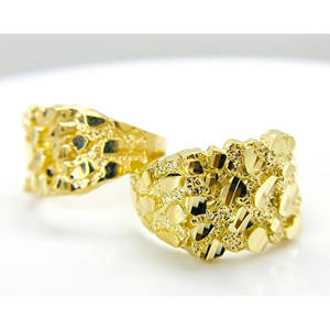 Anello da Uomo in Ottone Placcato Oro con Pepita, Stile Trendy, Gioielli all'Ingrosso - Product Image 2