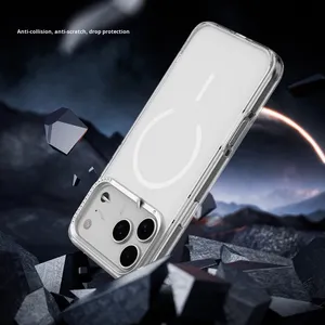 Tùy Chỉnh Trong Suốt Từ Trường Hợp Điện Thoại Với Kim Cương-nạm Máy Ảnh Khung Đối Với <span class=keywords><strong>iPhone</strong></span> 17 Không Khí Pro Max Cứng Nhựa TPU PC Bìa - Product Image 3