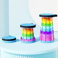 Portable 	 Table et tabourets de camping pliants, tabouret de jardin en plastique, tabouret de pêche pliant