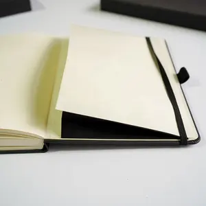 Set hadiah perencana kustom A5 Kit jurnal Notebook fokus belajar Bible kulit Vegan hitam dengan pensil