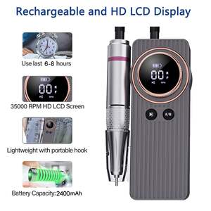 Machine à ongles portable rechargeable 35000 tr/min pour manucure, dépose d'acrylique, polissage et nail art conique - Vente en gros - Product Image 6