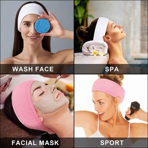 HB1214A Bandeau personnalisé avec logo brodé pour le maquillage, le lavage du visage, le bain, les soins de la peau, les salons de beauté et les spas, pour filles - Product Image 3