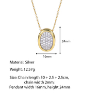 Nouveauté très demandée : Collier « Grande Baignoire » entièrement serti de diamants et Boucles d'oreilles de luxe ovales plaquées or en argent S925, serties de diamants, tendance